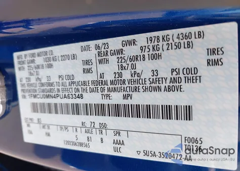 2023 Ford Escape St-Line из США, поврежденный, VIN 1FMCU0MN4PUA63348